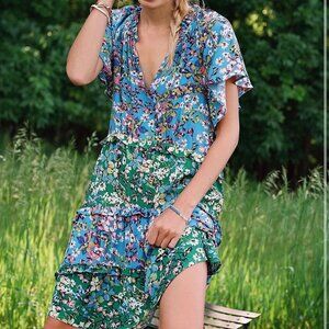 Anthropologie Robin Tiered Mini Dress